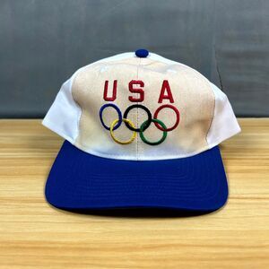 Olympic USA Cap Mens One Size khaki White Blue Adjustable Snapback Hip Hop hat